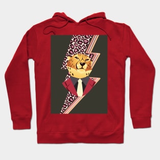 Leopard portrait with leopard pattern lightning Hoodie